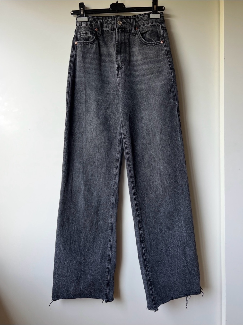 Juicy Couture High-Rise Straight Leg Jeans in Washed Black